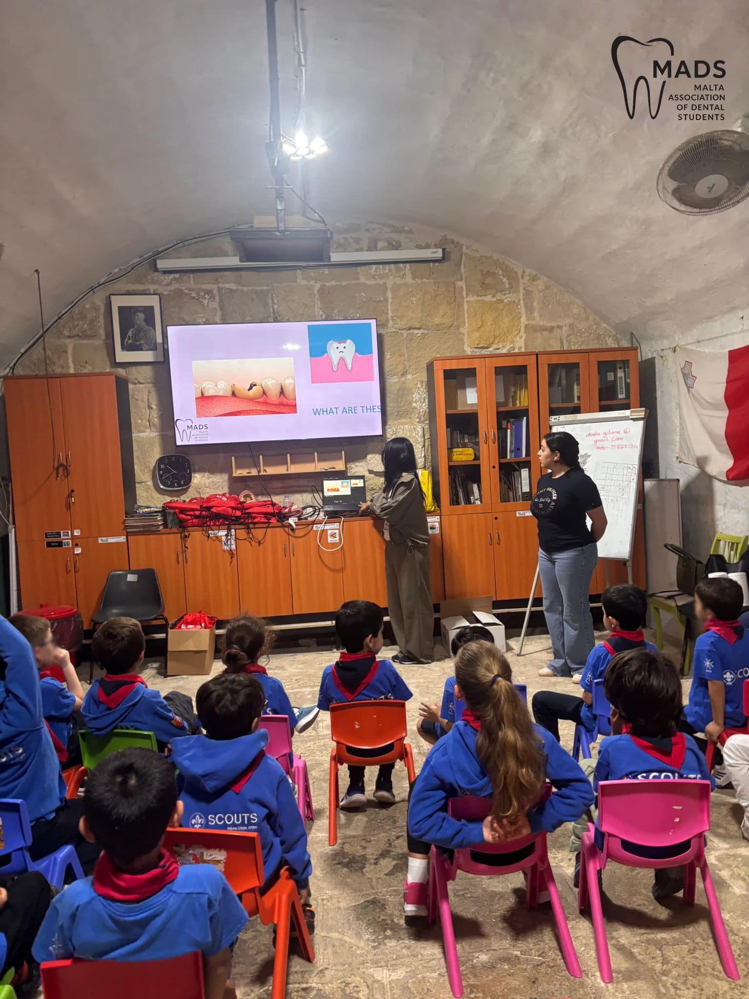 MADS presenters speaking to a group of Scouts